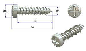 Self-tapping screw 3x12 mm